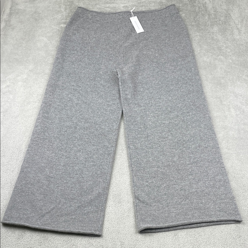 NEW Outerknown XL Cashmere Superfine Wool Gray Wide-Leg Knit Sweatpants